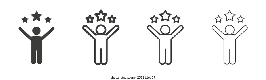 Success icon in fill and three stroke sizes