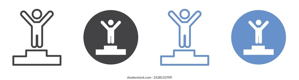 Success icon Flat art in black and white isolated