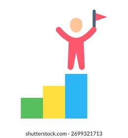 Ícone de sucesso ilustração de vetor de design plano