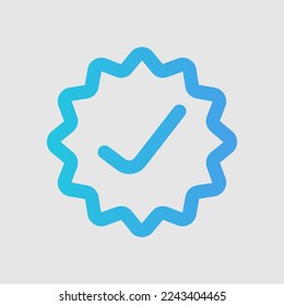Icono de éxito en el estilo de degradado sobre la interfaz de usuario, uso para presentación de aplicación móvil del sitio web