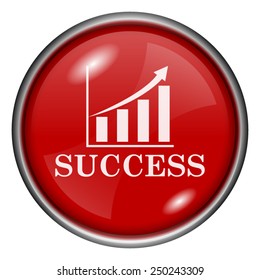 Success icon. Internet button on white background. 