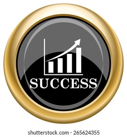 Success icon. Internet button on white  background. EPS10 Vector. 