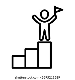 Ilustração de Vetor de Design de Linha de Ícone de Êxito