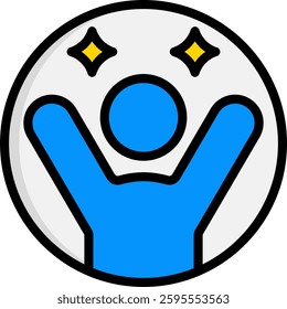 Success Icon Lineal Color Vector Illustration