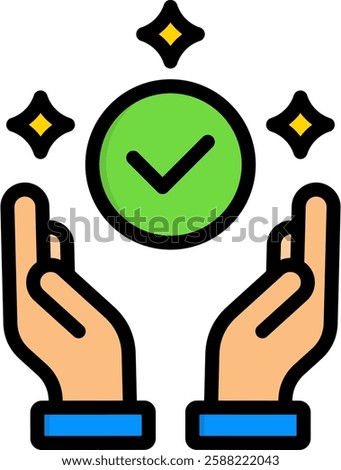 Success Icon Lineal Color Vector Illustration