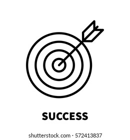 Success icon or logo in modern line style. High quality black outline pictogram for web site design and mobile apps. Vector illustration on a white background.