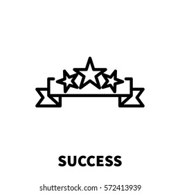 Success icon or logo in modern line style. High quality black outline pictogram for web site design and mobile apps. Vector illustration on a white background.