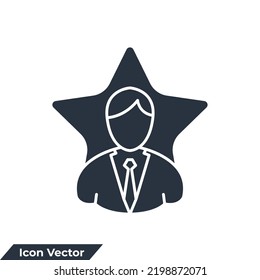 ilustración vectorial del icono de éxito. Plantilla de símbolo de estrellas de personas para colección de diseño gráfico y web