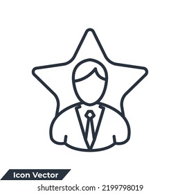 success icon logo vector illustration. People stars symbol template for graphic and web design collection