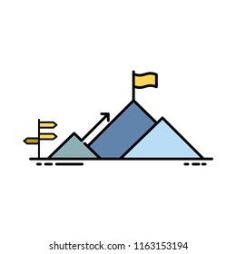 Success icon, Outline icon, mountain icon, milestone, achievement, direction, Business opportunity, Aim, Target, Aspiration