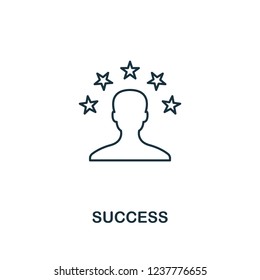 Success icon. Outline style thin design from business icons collection. Pixel perfect simple pictogram success icon for UX and UI