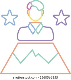 Success Icon - Playful Line Style - Meritocracy Theme