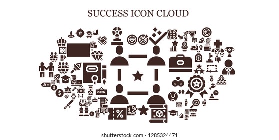  success icon set. 93 filled success icons. Simple modern icons about  - Community, Premium, Target, Trophy, Success, Star, Plan, Contract, Sale, Friend, Friends, Mortarboard