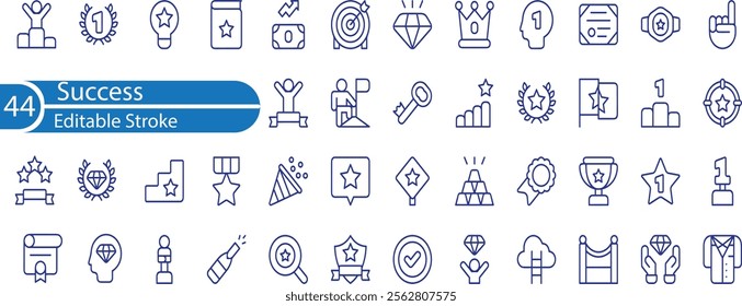Success icon set. Collection of people, team, partnership, success and more. Vector illustration.