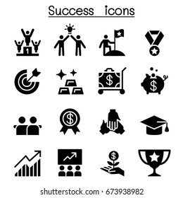 Success Icon Set Flat Style