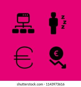 success icon set with hierarchical structure, man and euro vector icons for web and graphic design