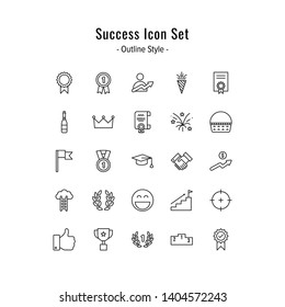 success icon set. success icons vector. outline icon style design