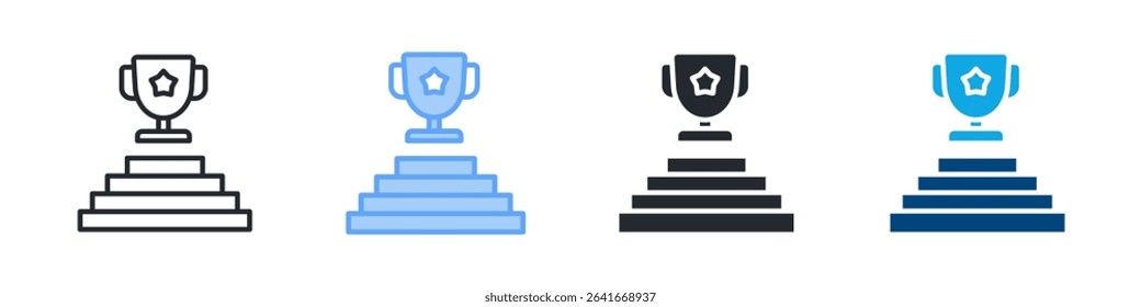 Success Icon Set Multiple Style. Design In Outline, Blue, Glyph, Dualtone