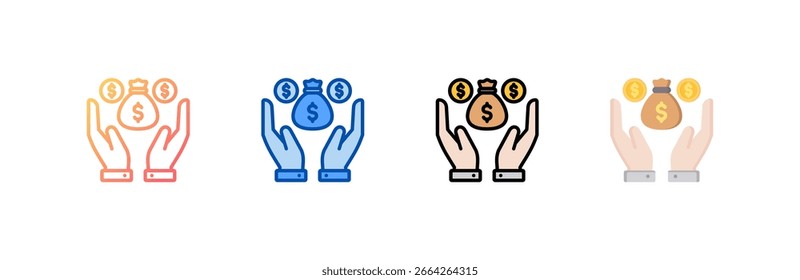 Ícone de sucesso define várias coleções de estilos