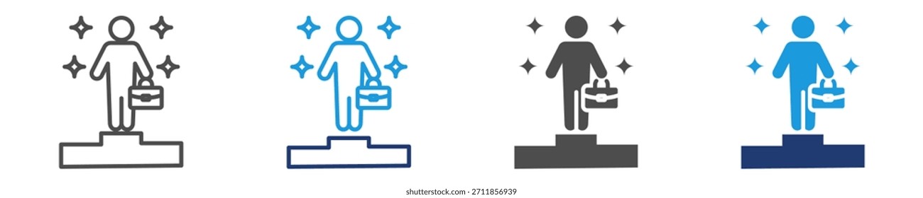 Conjunto de iconos de éxito de varios estilos