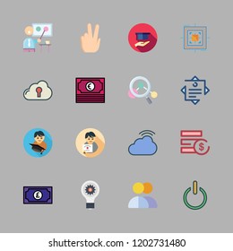 success icon set. vector set about group, graduate, power and peace icons set.