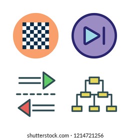 success icon set. vector set about network, transfer, next and chess board icons set.