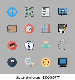 success icon set. vector set about contract, bar chart, note and wallet icons set.