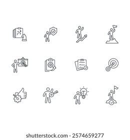 Success icon set.vector.Editable stroke.linear style sign for use web design,logo.Symbol illustration.