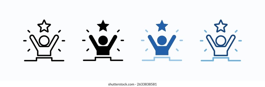 Vetor Isolado de Coleção de Vários Estilos da Folha de Ícones de Sucesso