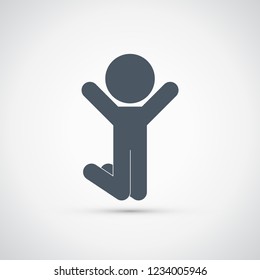 Success Icon Symbol. Jumping Icon.