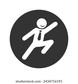Success Icon Symbol icon. Premium Quality Isolated Jumping Human Element In Trendy Style Vector