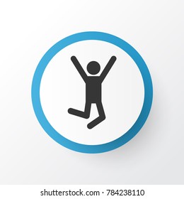 Success icon symbol. Premium quality isolated jumping human element in trendy style.