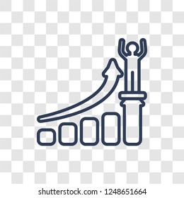 Success icon. Trendy linear Success logo concept on transparent background from Startup Strategy and Success collection