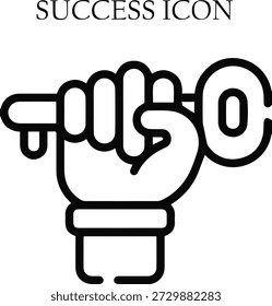 Vector de icono de éxito. Logro, cumplimiento de objetivos, concepto ganador. Marca de verificación, trofeo o símbolo de progreso ascendente en estilo plano moderno. Aislado en el fondo blanco