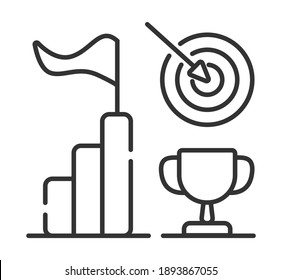 Success icon vector. Business Start up concept vector for landing page, social media, business project, app. Target, idea are shown. 