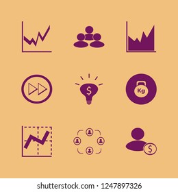 success icon. success vector icons set people, right arrow, graph and weight