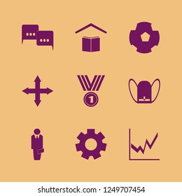 success icon. success vector icons set out arrows, medal, school and gear
