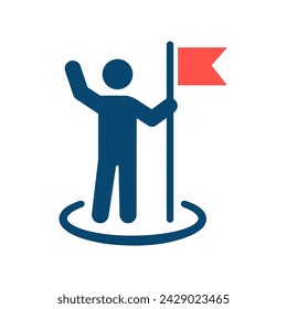 Icono de Éxito. Ilustración vectorial aislada sobre fondo blanco.