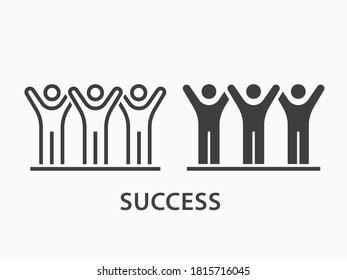 Success icon. Vector illustration on white background.