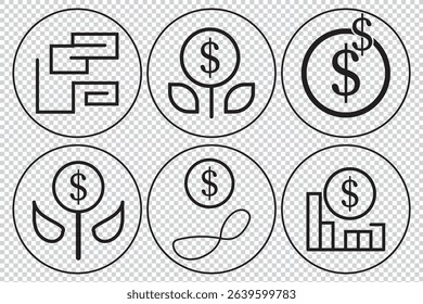 Success icon, vector set. Success line icon collection, Success and Growth line icon, progress, career icons, money icon. Vector illustration EPS 10