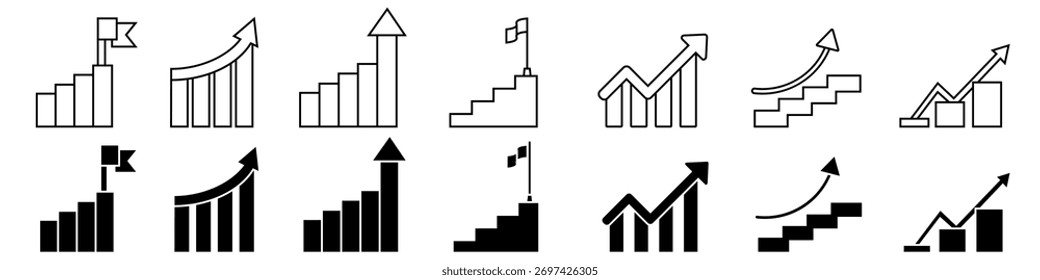 Success icon vector set. Successful business illustration sign collection. Winner symbol. strategy logo.