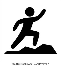Icono de éxito silueta de Vector sobre fondo blanco.