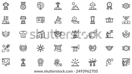 Success icons collection is a vector illustration with editable stroke, offering versatility and customization. Perfect for various design needs, it includes high-quality graphics 