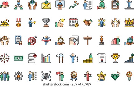 Success icons High-Quality Vector Icons Collection with Editable Stroke. Ideal for Professional and Creative Projects.