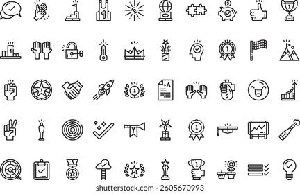 Success icons High-Quality Vector Icons Collection with Editable Stroke. Ideal for Professional and Creative Projects