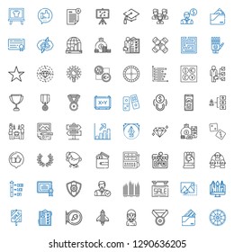 success icons set. Collection of success with roulette, wallet, medal, student, startup, sign, list, sale, graphic, image, bar chart, employee. Editable and scalable success icons.