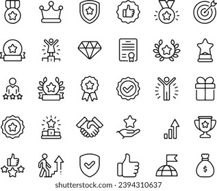 ERFOLGREICHE Symbole, Vektordesign-Hub