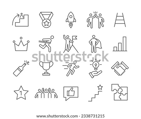 Success Icons - Vector Line. Editable Stroke.