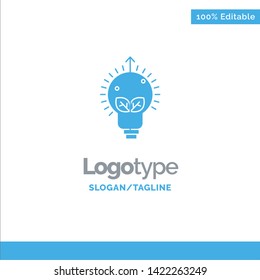 Success, Idea, Bulb, Light Blue Solid Logo Template. Place for Tagline