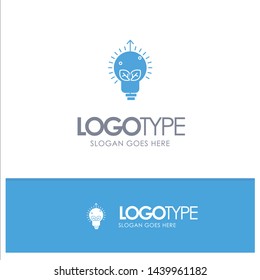 Success, Idea, Bulb, Light Blue Solid Logo with place for tagline